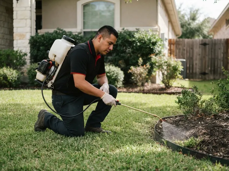 Exterior Flea and Tick Lawn Demarcation in San Antonio, TX